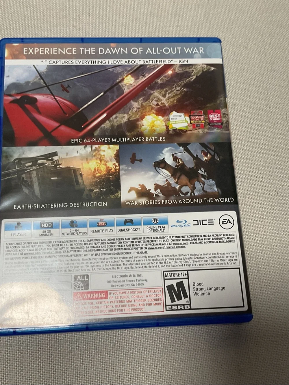PlayStation 4 lot Battlefield 1, Sniper Ghost Warrior Contracts, The Last Of Us